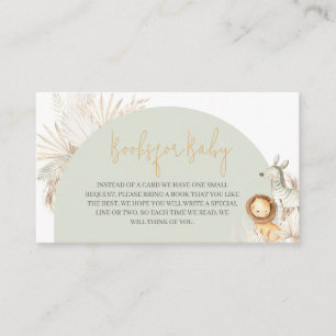 Cartão De Informações Boho Sage Green Safari - Chás de fraldas Livros pa
