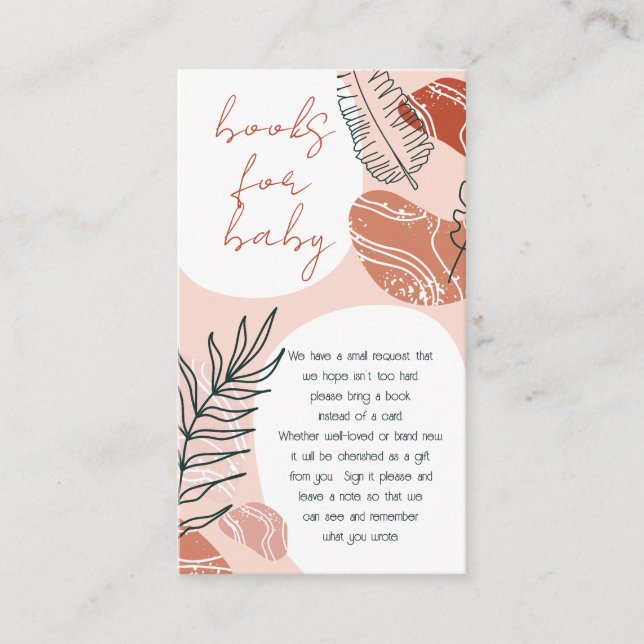 Cartão De Informações Boho Southwest Desert Chás de fraldas Livros para  (Frente)