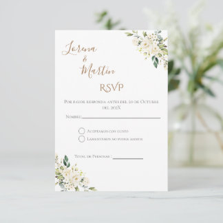 Cartão De Informações Boho Spanish Wedding RSVP Card