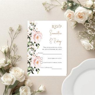 Cartão De Informações Boho Spanish Wedding RSVP Card