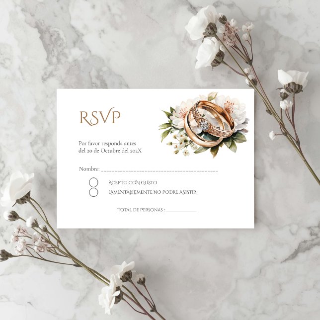Cartão De Informações Boho Spanish Wedding RSVP Card (Criador carregado)