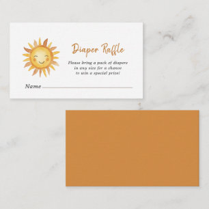 Cartão De Informações Boho Sunshine Chá de fraldas Fralda Raffle