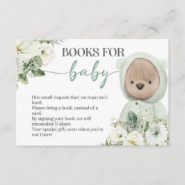 Cartão De Informações Boho Teddy Bear Barly Espera Livros Para Bebê