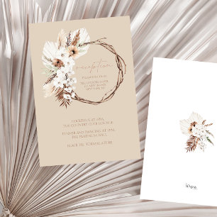 Cartão De Informações Boho Terracotta Floral Wreath Recepção de casament
