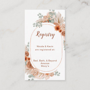 Cartão De Informações Boho Terracotta Pampas Grass