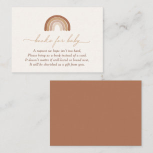 Cartão De Informações Boho Terracotta Rainbow Books para Bebê