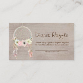 Cartão De Informações Boho Tribal Rustic Showe Fralda Raffle Ticket
