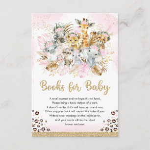 Cartão De Informações Boho Tropical Safari - Livros de Chá para Bebê