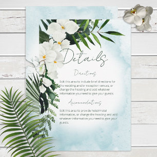 Cartão De Informações Boho Tropical Water Watercolor Details Card