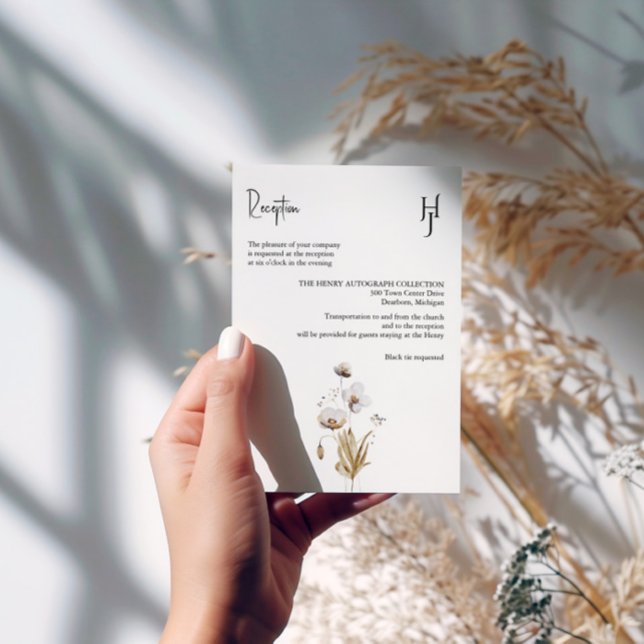 Cartão De Informações Boho Whimsical Floral, elegante (Criador carregado)