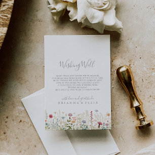 Cartão De Informações Boho Wildflower Casamento Feliz Desejando Bem
