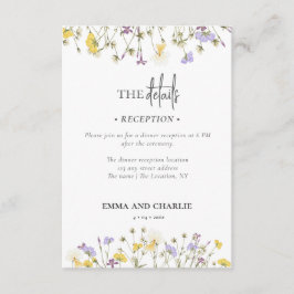 Cartão De Informações Boho wildflower Casamento QR Code