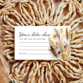 Cartão De Informações Boho Wildflower Date Ideias Noturnas