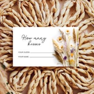 Cartão De Informações Boho Wildflower Quantos Kisses Jogo de Bridal