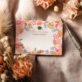 Cartão De Informações Boho Wildflower Summer quer conselhos de graduação