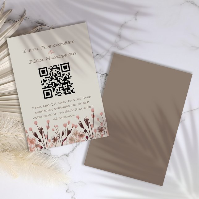 Cartão De Informações Boho Wildflower Wedding (Criador carregado)