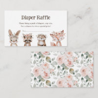 Boho Woodland Animal Chá de fraldas Fralda Raffle