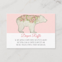 Boho Woodland Bear Baby Girl Fralda Raffle