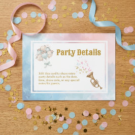 Cartão De Informações Bola de Aniversário de Gêmeos Menino e Menina Dois