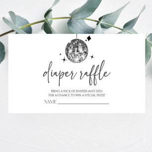 Cartão De Informações Bola Disco 'Bebê Disco' Fralda Raffle