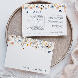 Cartão De Informações Bold Elegant Floral Wedes Detalhes
