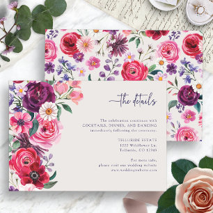 Cartão De Informações Bold Floral Wedding
