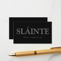 Bold Font "Sláinte" Bilhete de Bebidas Francas Gaé