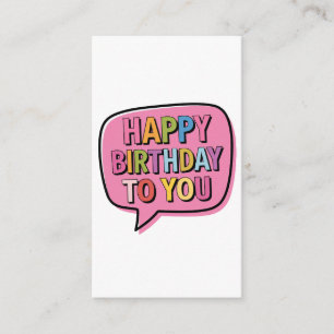 Cartão De Informações Bolha de Aniversário Feliz
