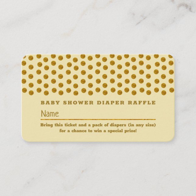 Cartão De Informações Bolinha de Creme e Dourado, Bilhete de Rifa de Fra (Frente)