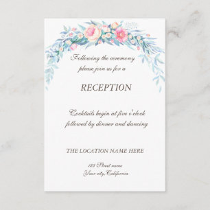 Cartão De Informações Bolinhas das Flores de Aquarela