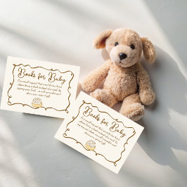 Cartão De Informações Bolo no forno pedido de livro de chá de bebê