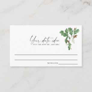 Cartão De Informações Bolotas de galho - Ideias noturnas de data \ Frasc