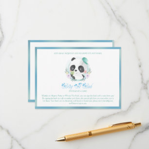 Cartão De Informações Boné de beisebol azul do Panda Bebê