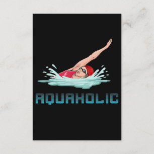 Cartão De Informações Boné Nadadora Óculos Natação Adoro Nadadora