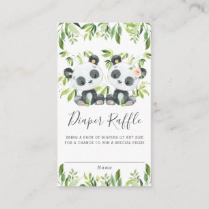 Cartão De Informações Bonita Pandas Greenerescência Gêmea Garota Fralda 