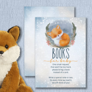 Cartão De Informações Bonita Raposa Neve Livros de inverno para ingresso