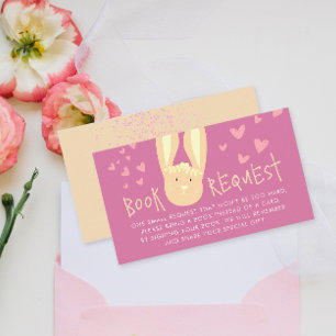 Cartão De Informações Bonitinha Bonita Pastel Pink Book Request Bunny