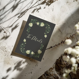 Cartão De Informações Bonito arte nouveau flores brancas Detalhes