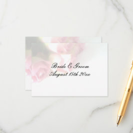 Cartão De Informações Bonito rosa rosa rosa flor fundo casamento