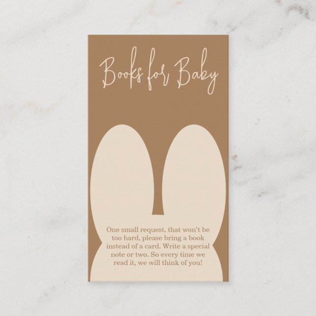 Cartão De Informações Bonitos livros para bebês (Frente)