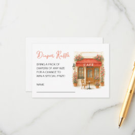 Cartão De Informações Bonjour Bebe Chá de fraldas Raffle