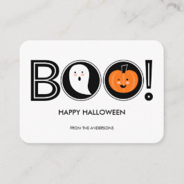 Cartão De Informações Boo! Miniplaca Feliz Halloween