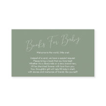 Book Request Baby Shower Sage Green