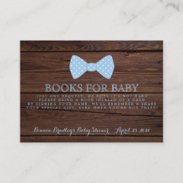 Cartão De Informações Book Request Little Man Chá de fraldas Rustic Bowt
