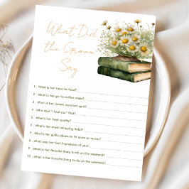 Cartão De Informações book What Did the Groom Say Bridal Shower Game