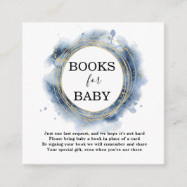 Cartão De Informações Books for Baby Blue Boy Baby Shower Enclosure Card