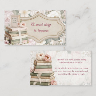 Cartão De Informações Books for Baby Insert Card | Floral Baby Shower