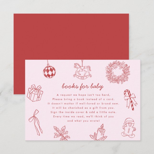 Cartão De Informações Books for baby whimsical christmas winter girl (Frente/Verso)