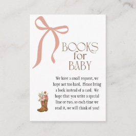 Cartão De Informações Boots and Bows Baby Girl Books for Baby