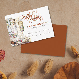 Cartão De Informações Boots and Bubble Chá de panela adivinha quantos be